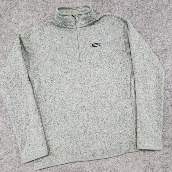 Patagonia Womens L Large Better Sweater 1/4 Zip Fleece Jacket Pullover Green - Picture 2 of 12